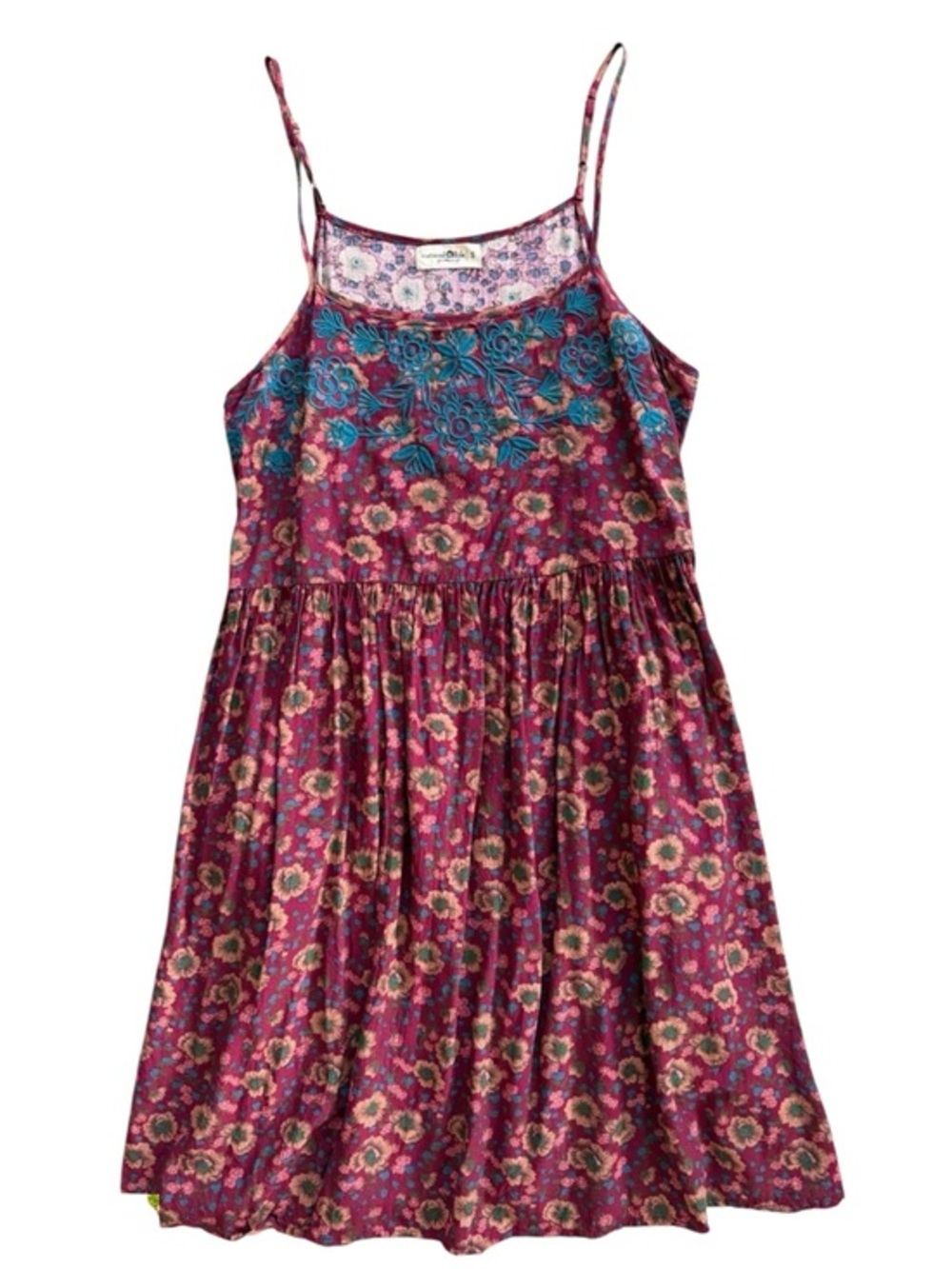 Natural Life Embroidered Floral Sara Mini Dress Spaghetti Strap Size Small